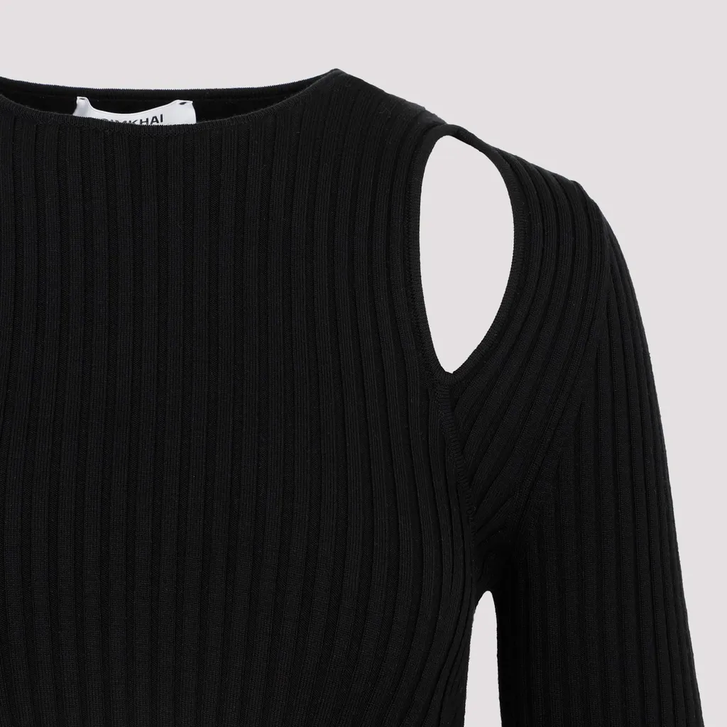 Cutout Ribbed Knit Dress
