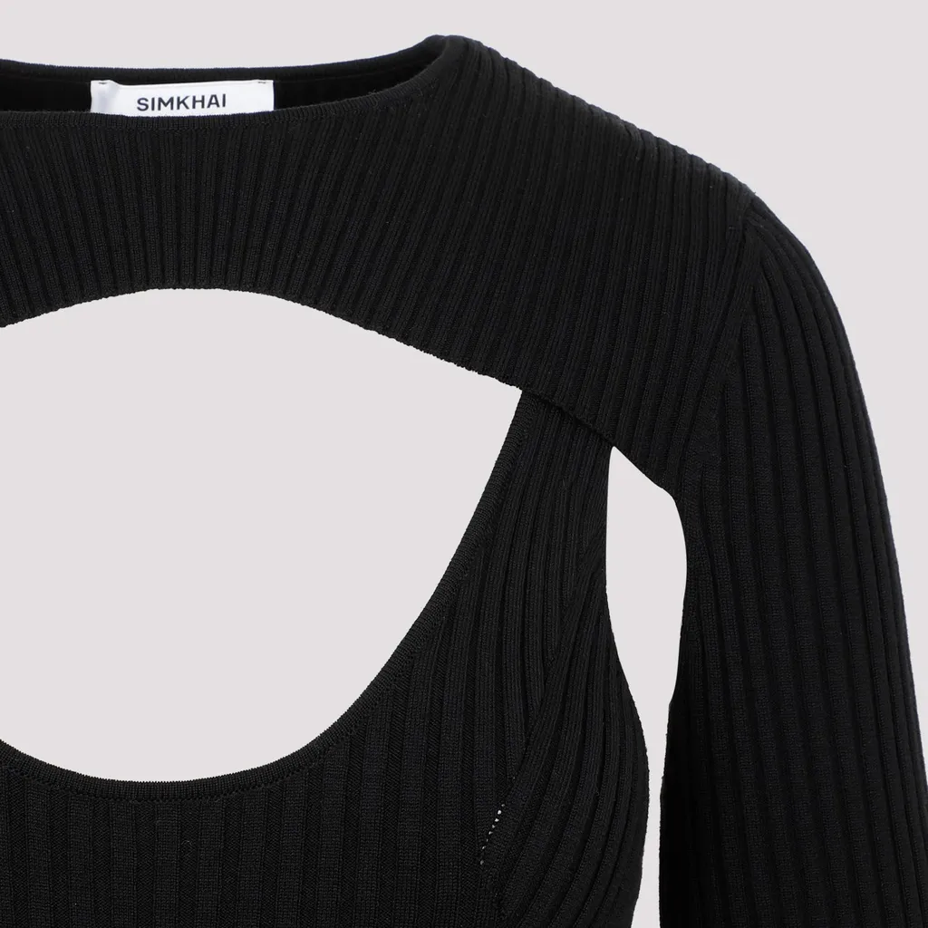 Ribbed Knit Dress With Cut-Out Detail