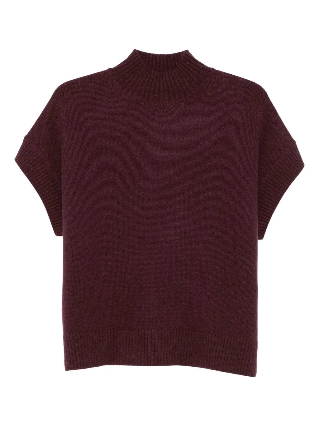 Mock Neck Short Sleeve Sweater