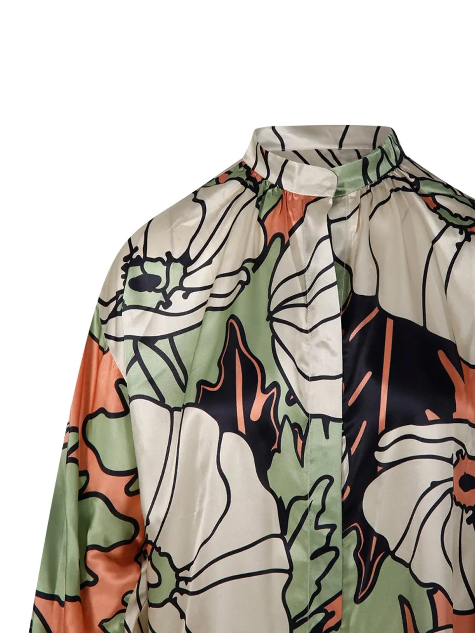 Floral Print High Neck Blouse