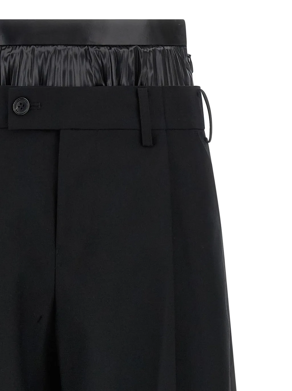 Wide-Leg Culottes With Patent Leather Trim