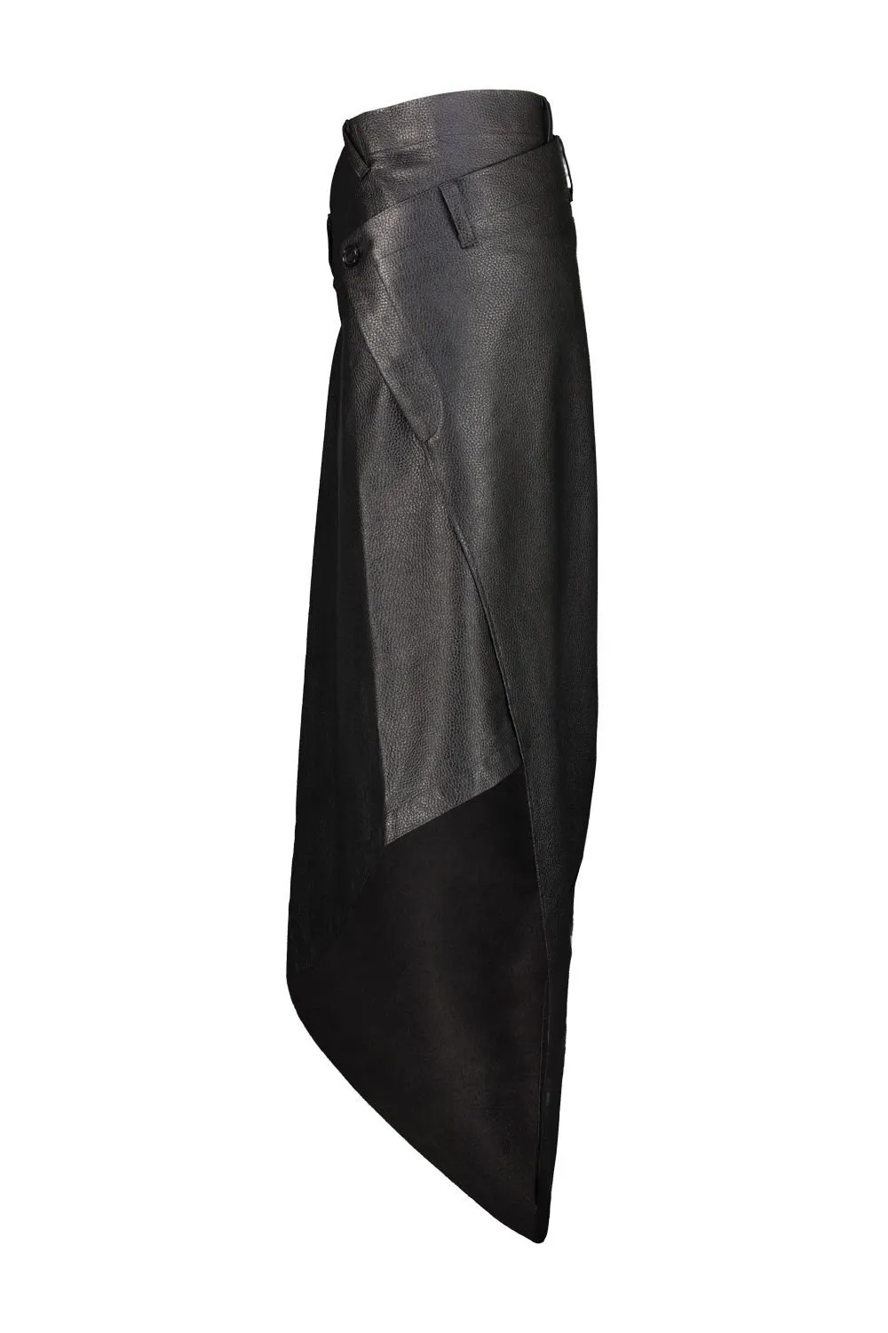 Asymmetric Leather Skirt