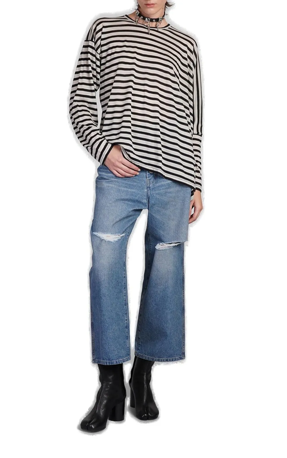 Wide-Leg Cropped Jeans