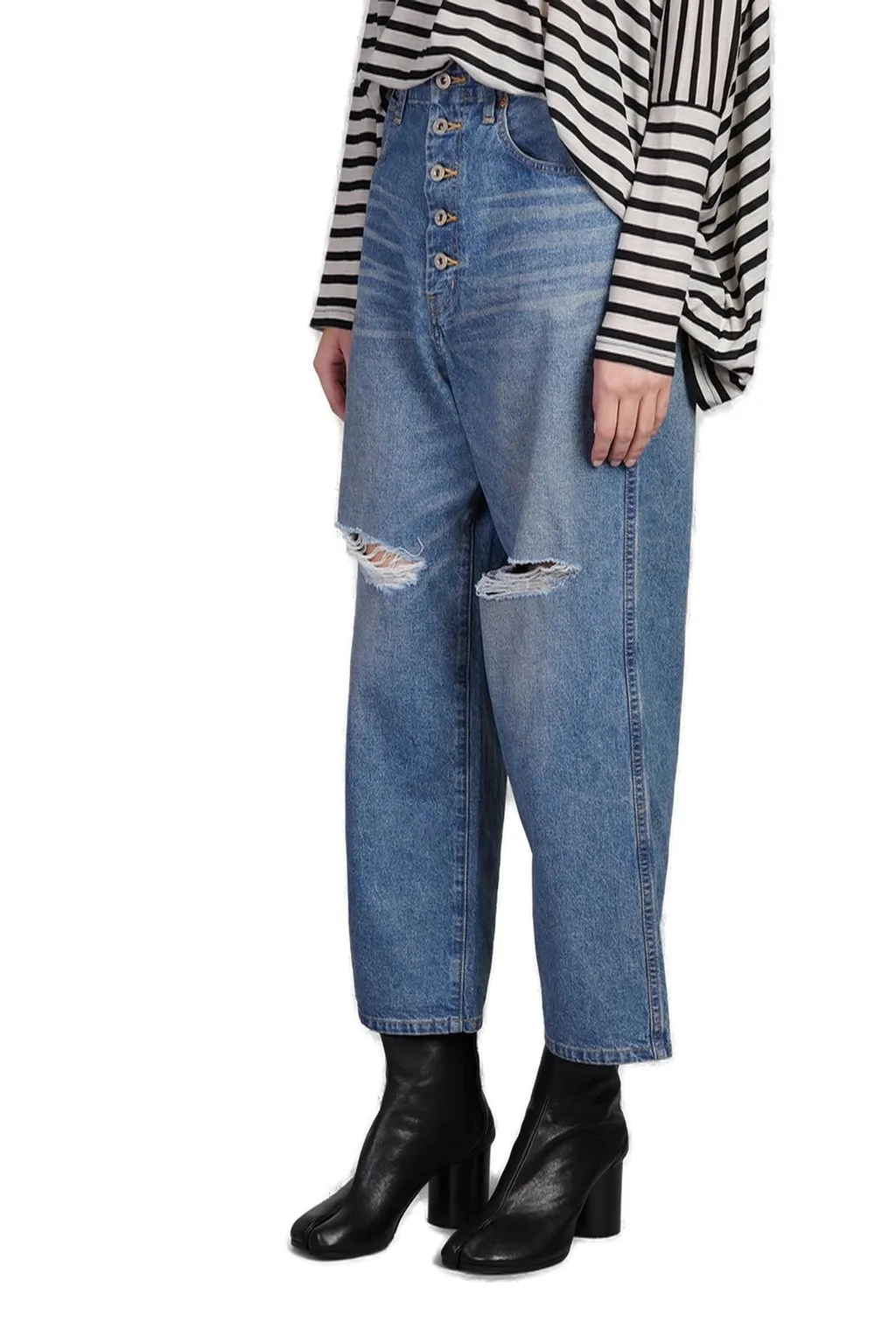 Wide-Leg Cropped Jeans