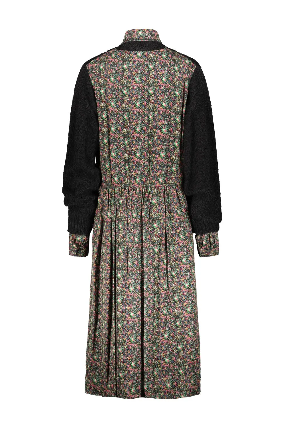 Printed Dress With Knitted Sweater