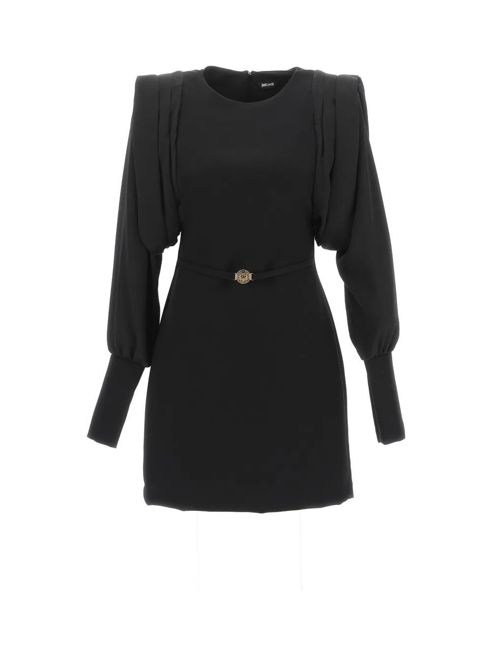 Mini Dress With Padded Shoulders And Belt