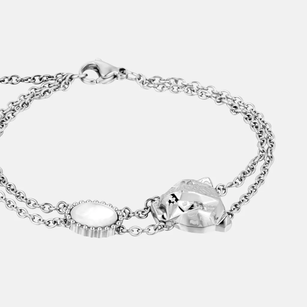 Double Chain Bracelet With Panther Head