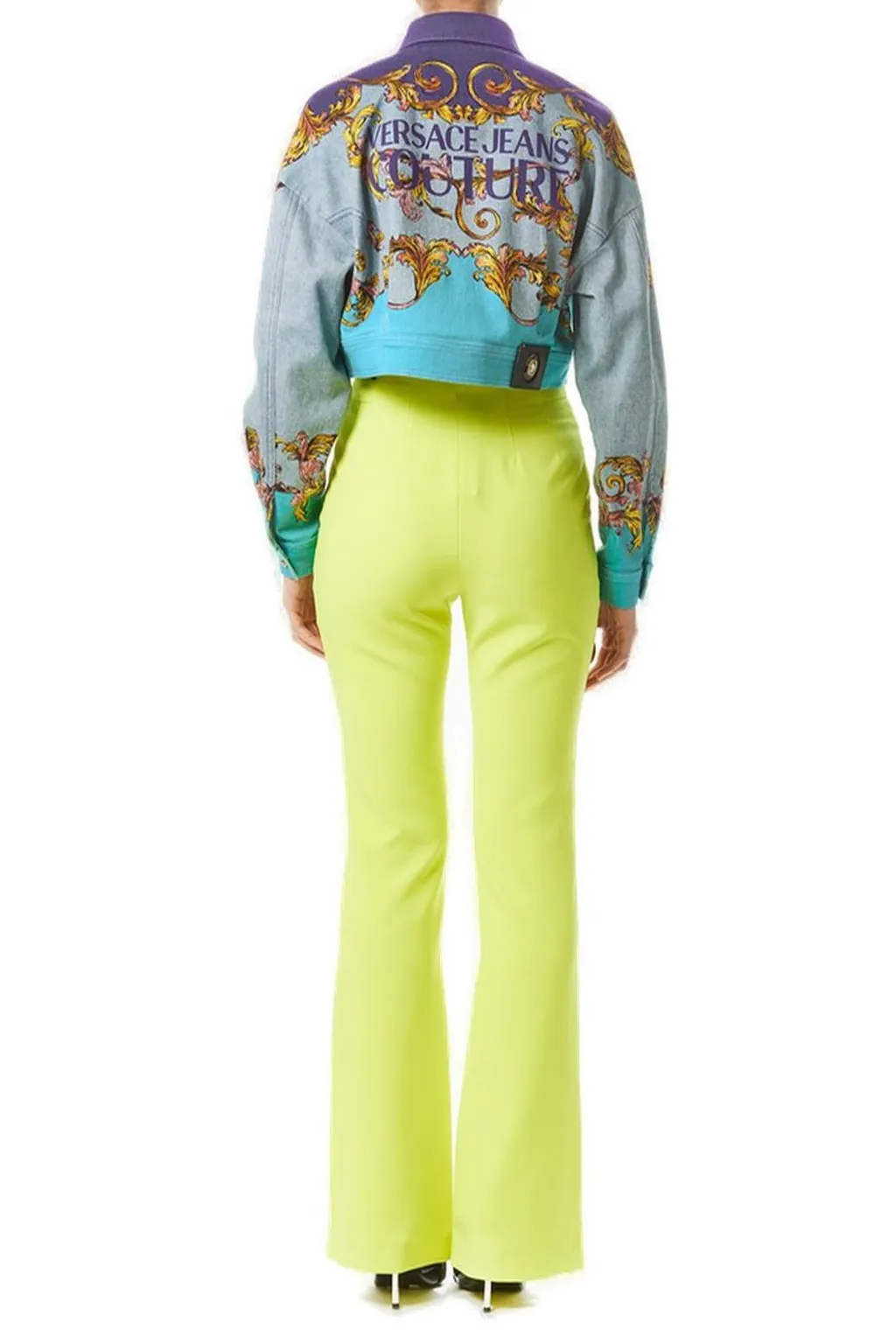 High-Waisted Flared Trousers With Belt