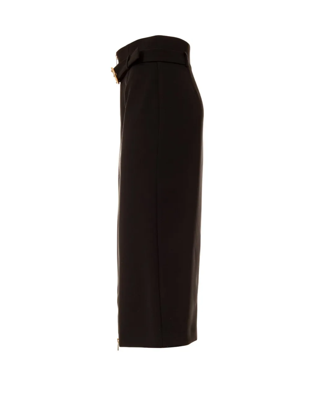 High-Waisted Midi Skirt With Zip Closure