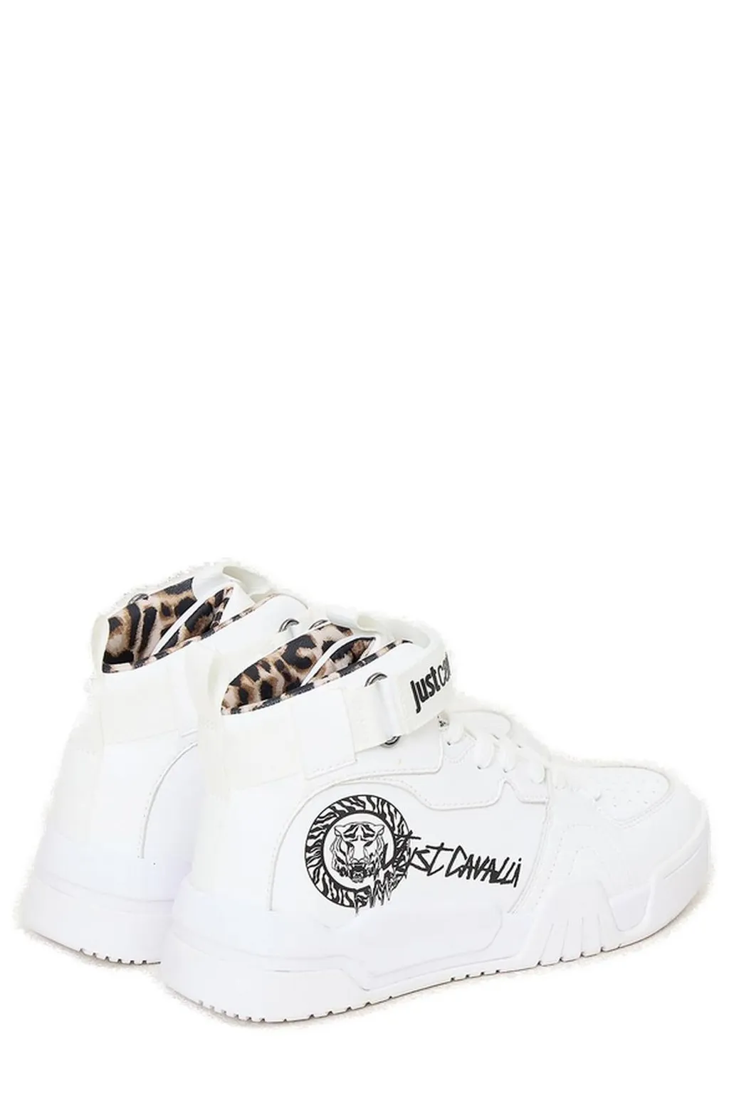 High-Top Sneakers With Tiger Print