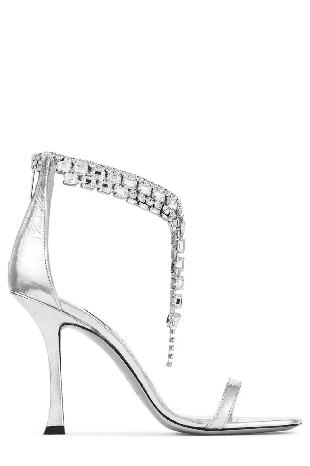 Crystal-Embellished Stiletto Sandals