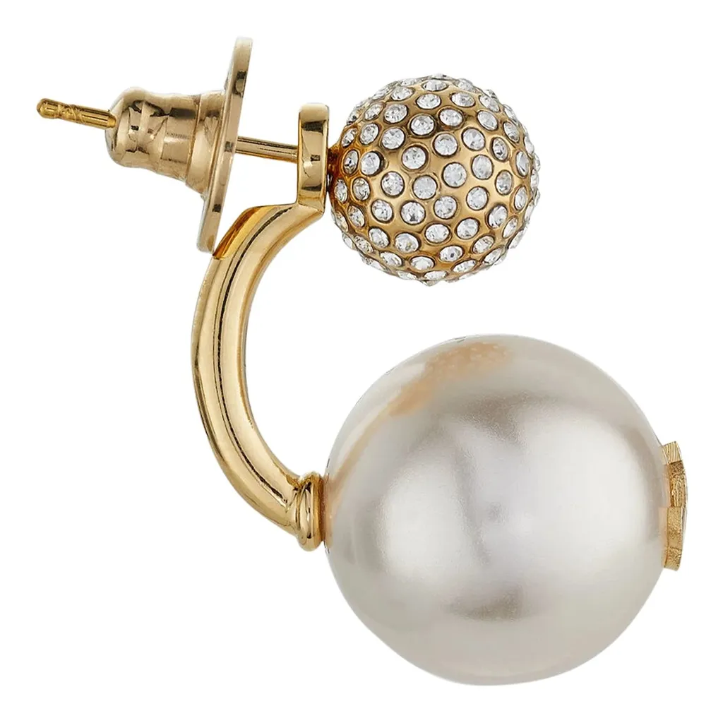 Pearl And Crystal Double Stud Earrings