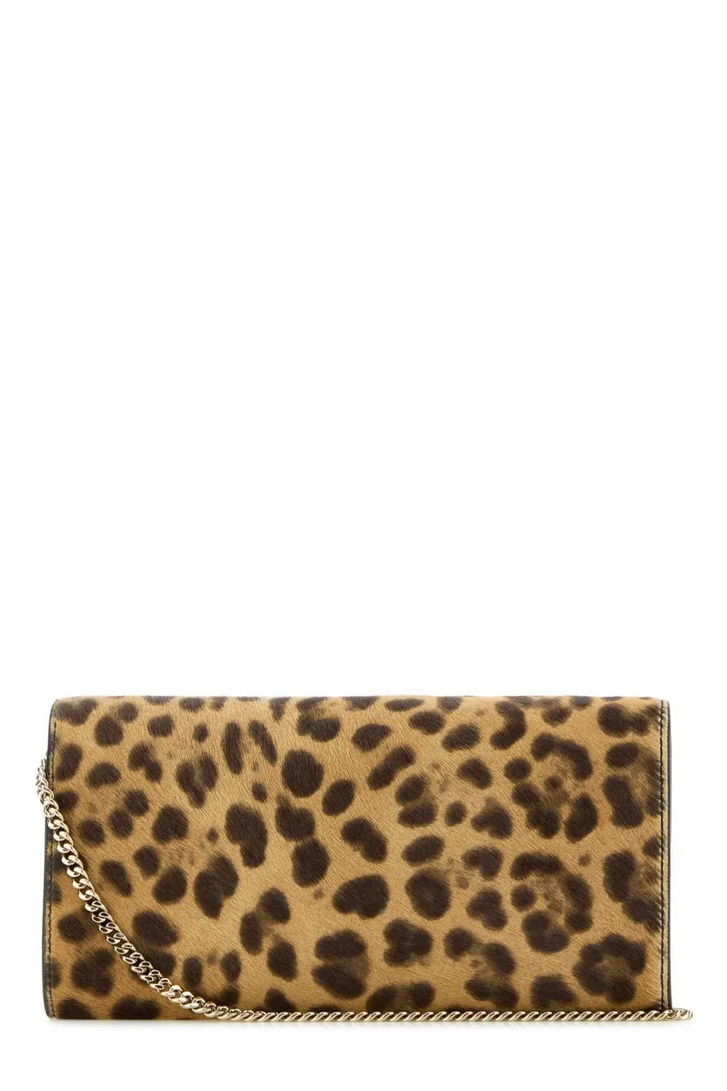 Leopard Print Calf Hair Clutch