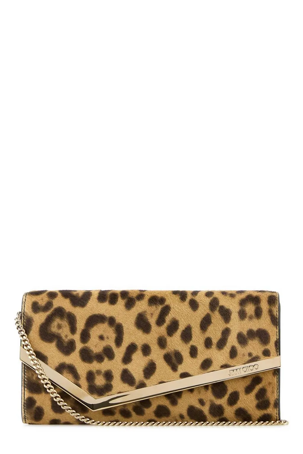 Leopard Print Calf Hair Clutch