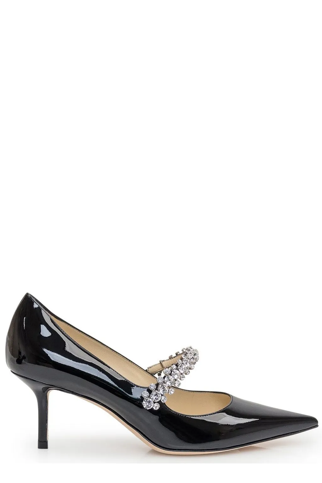 Pointed-Toe Pumps With Crystal Strap
