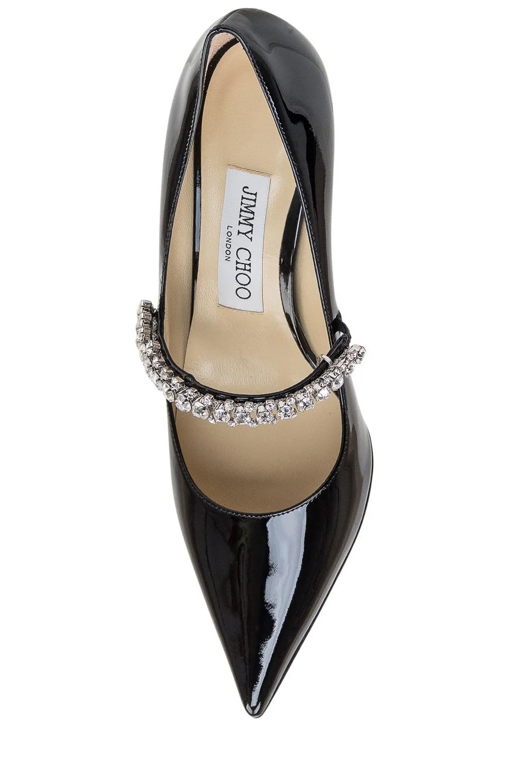 Pointed-Toe Pumps With Crystal Strap
