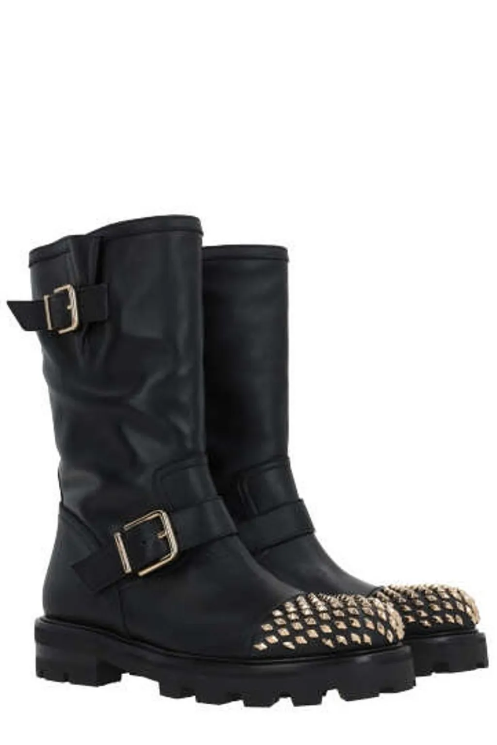 Biker Boots With Metal Toe Cap