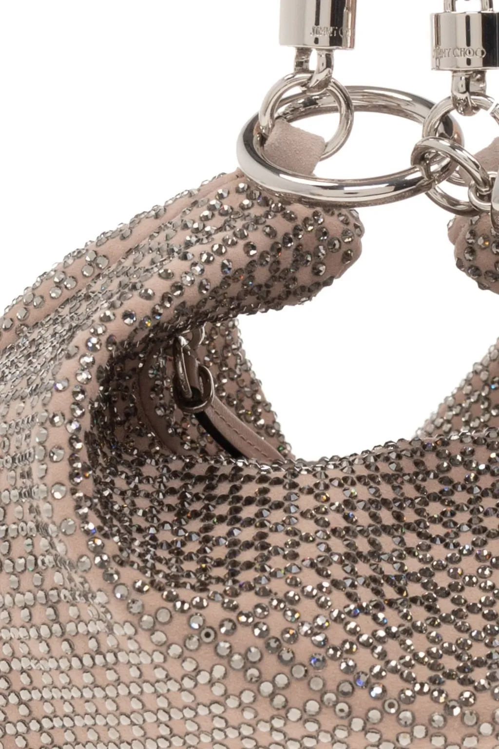 Crystal-Embellished Hobo Bag