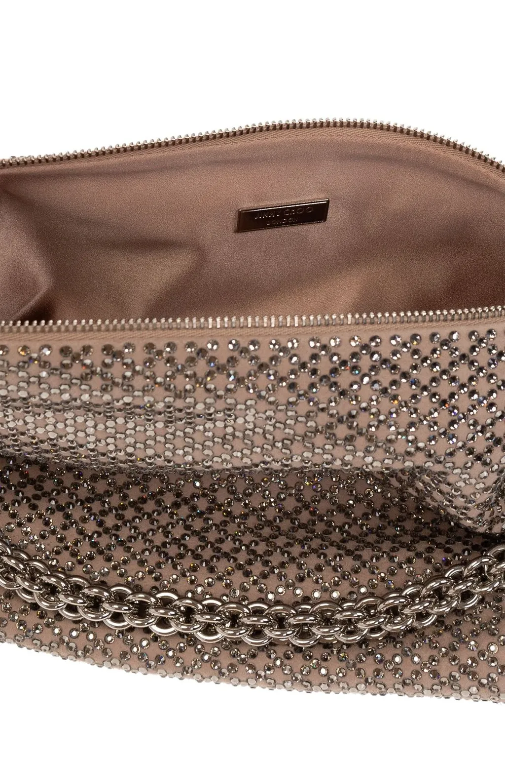 Crystal-Embellished Hobo Bag