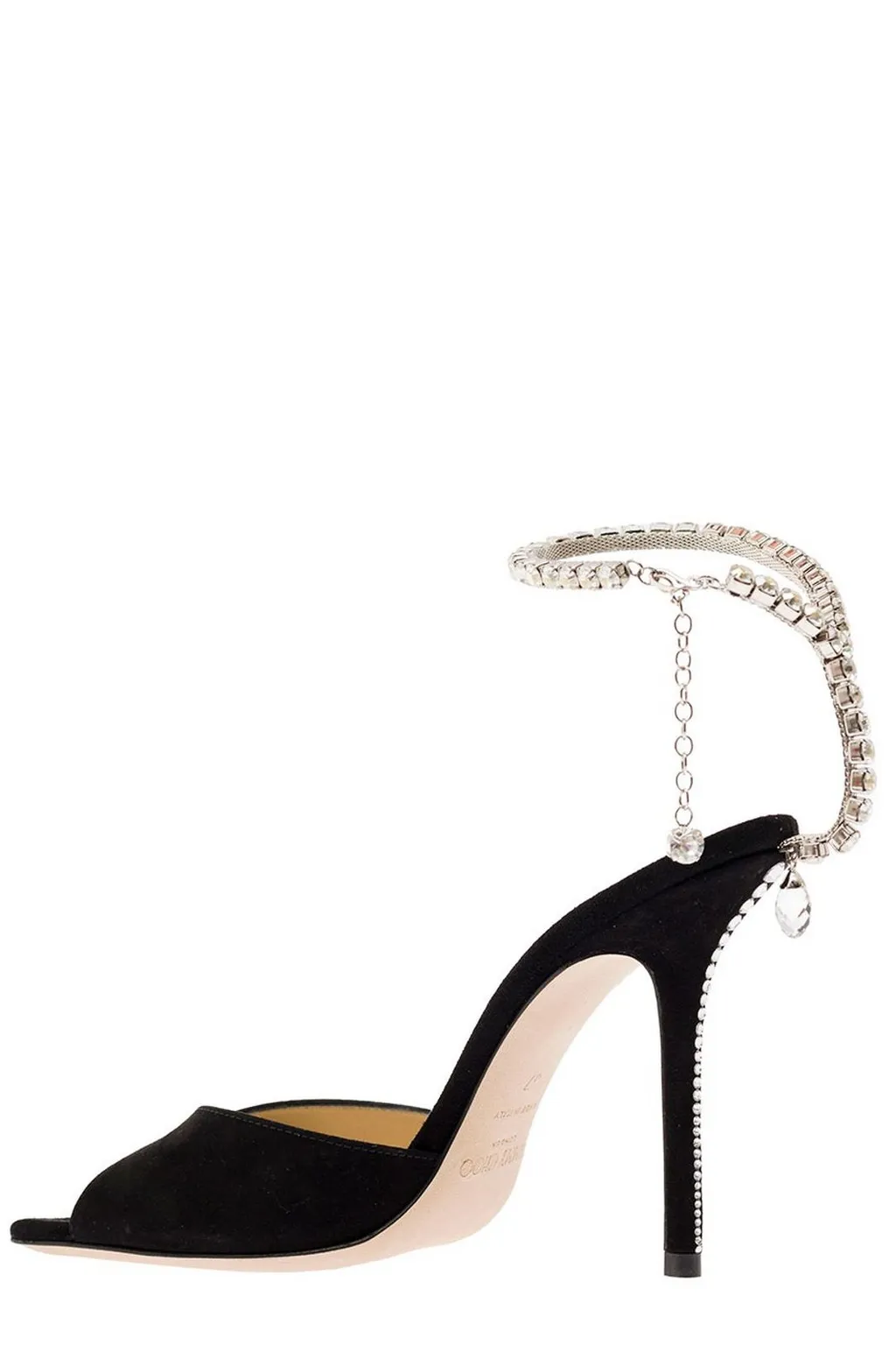 Mules With Crystal Ankle Strap