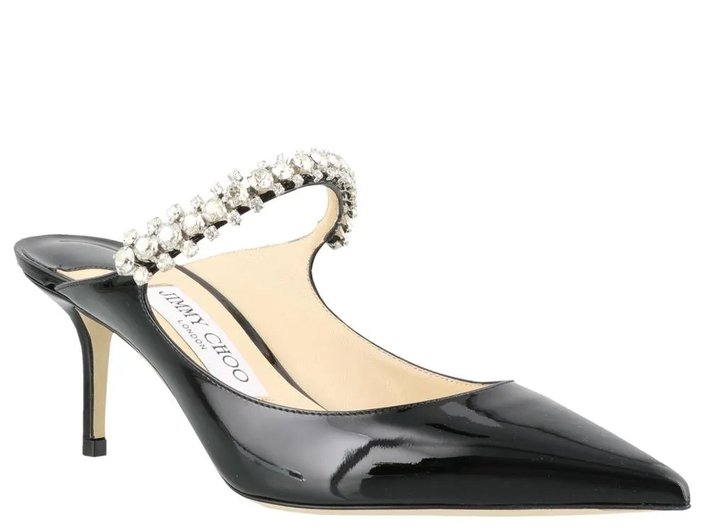 Mules With Crystal Strap