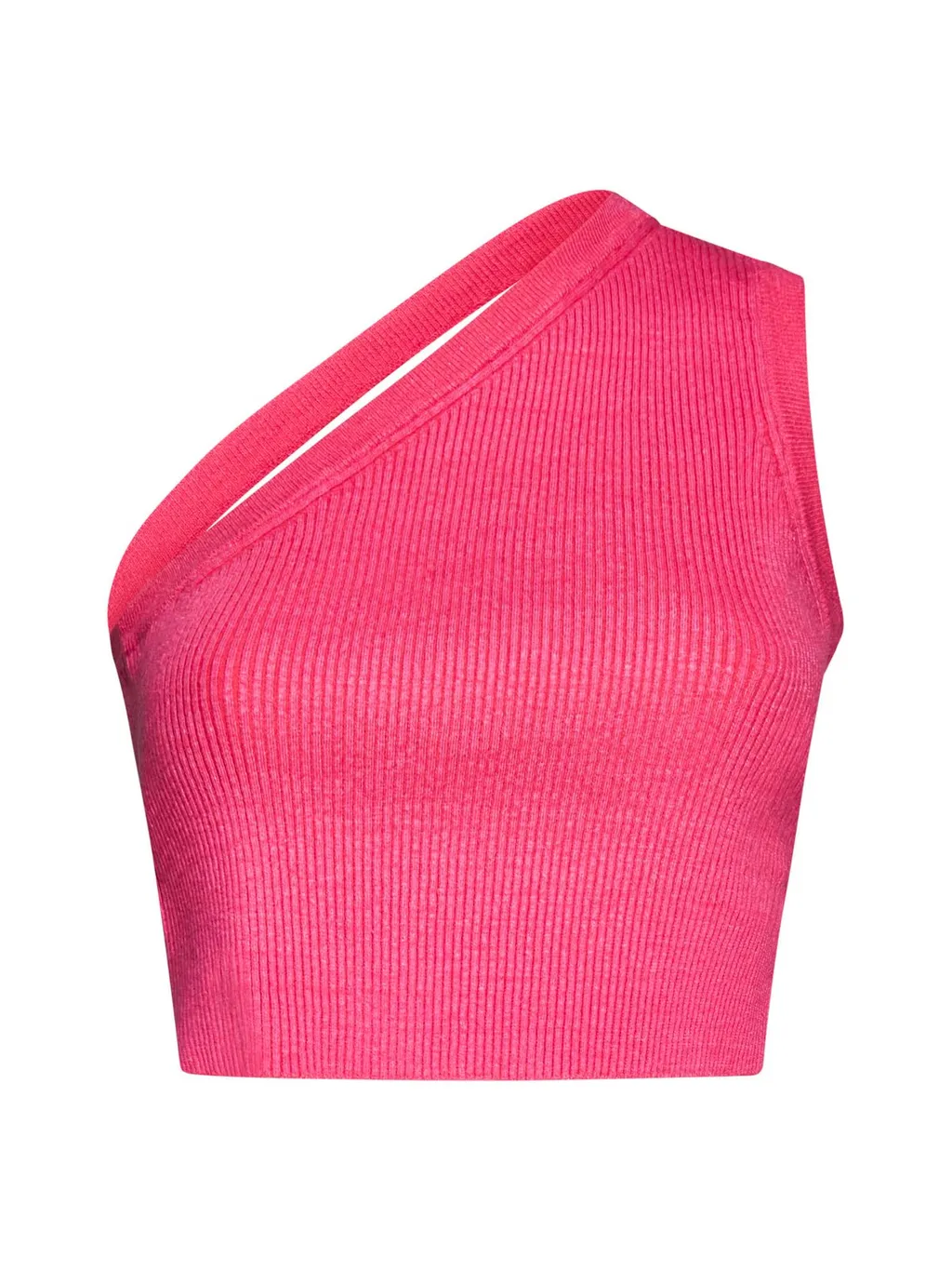 One-Shoulder Ribbed Knit Top