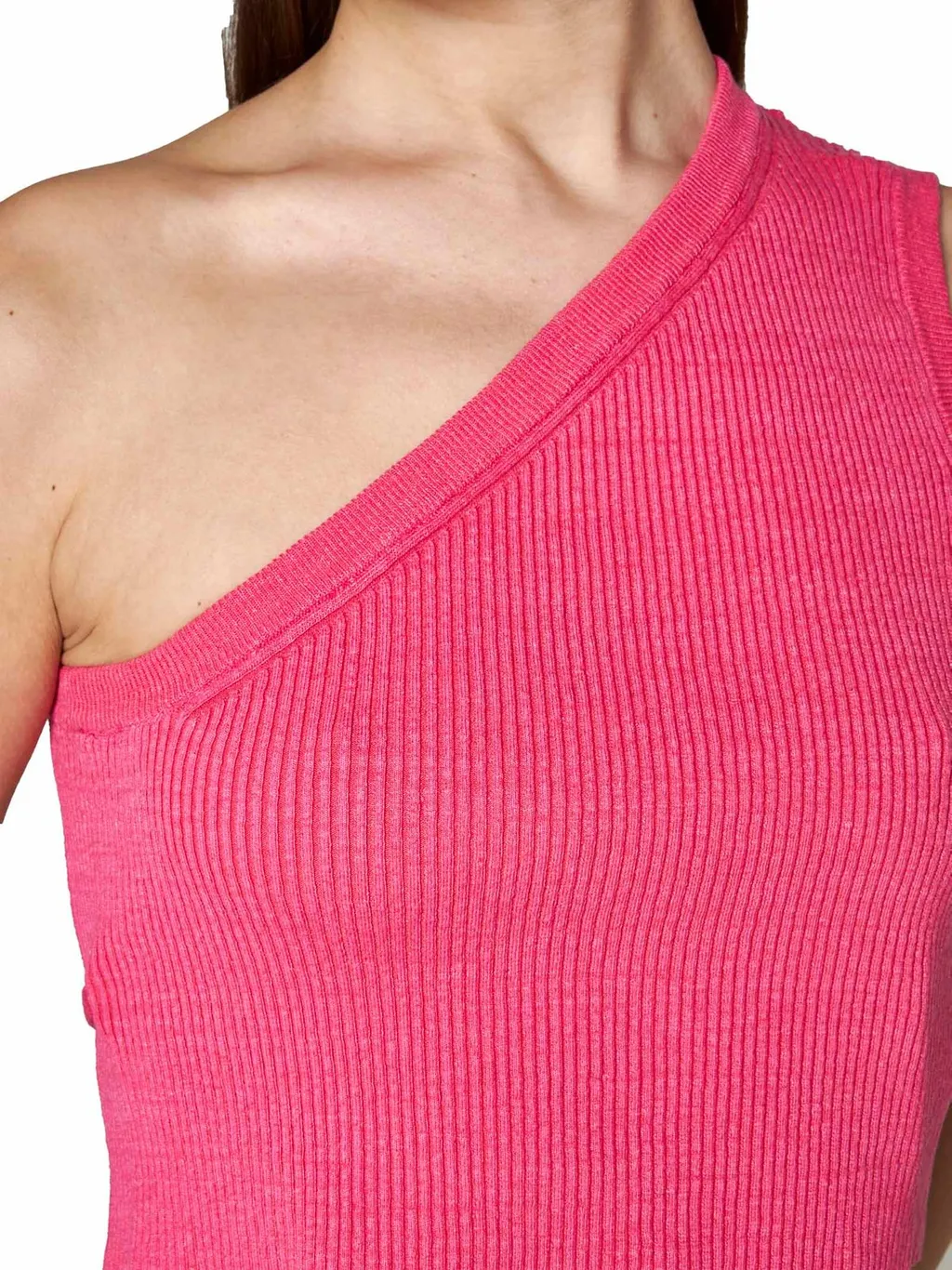 One-Shoulder Ribbed Knit Top