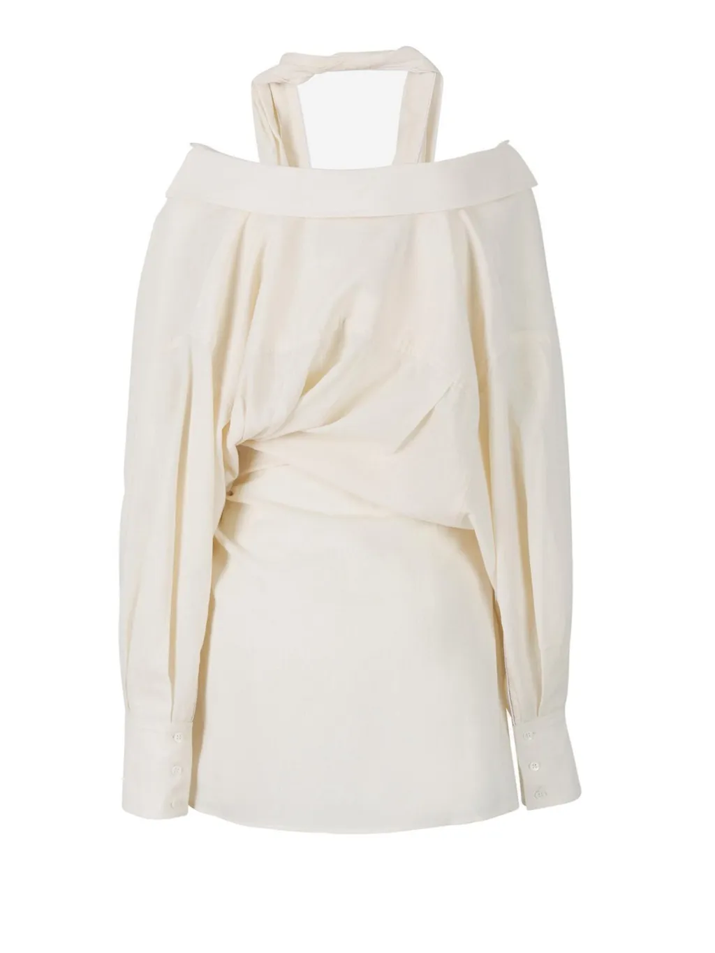 Draped Poplin Shirt