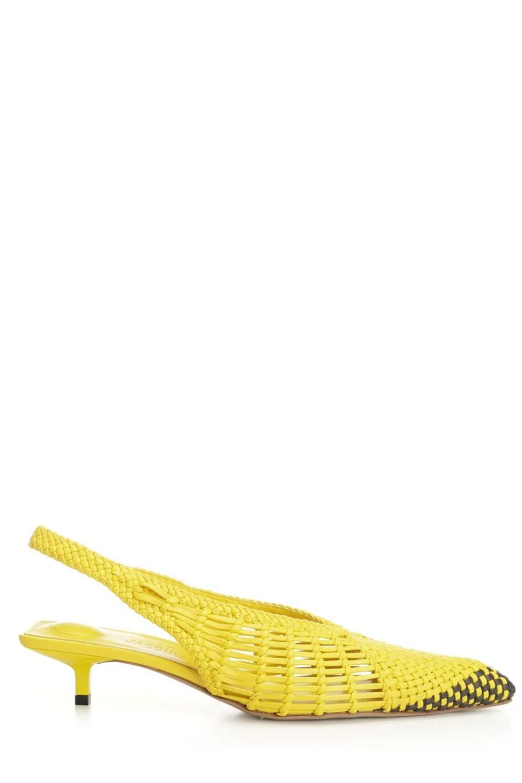 Woven Slingback Kitten Heels