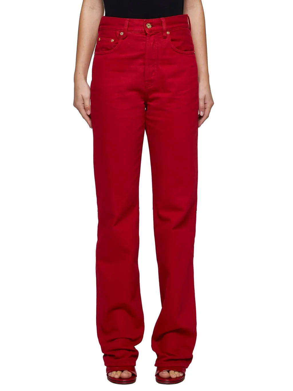 High-Waisted Straight-Leg Jeans