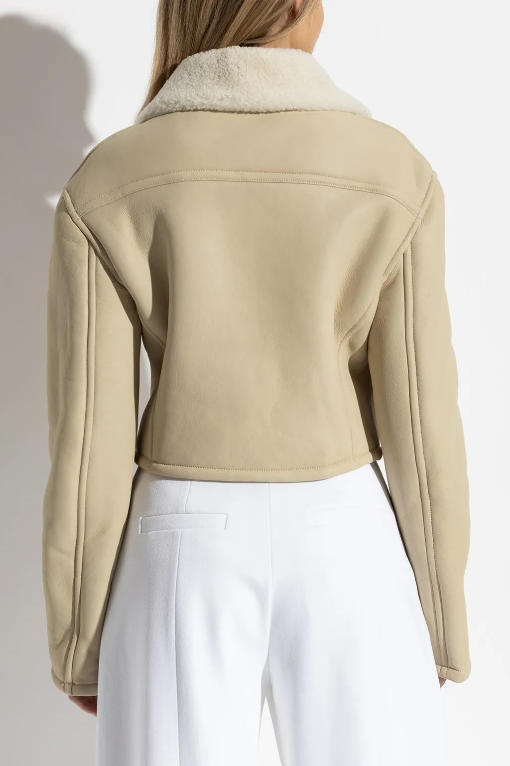 Cropped Faux Shearling Jacket