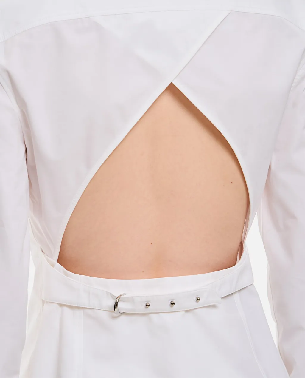 Cotton Poplin Shirt With Open Back