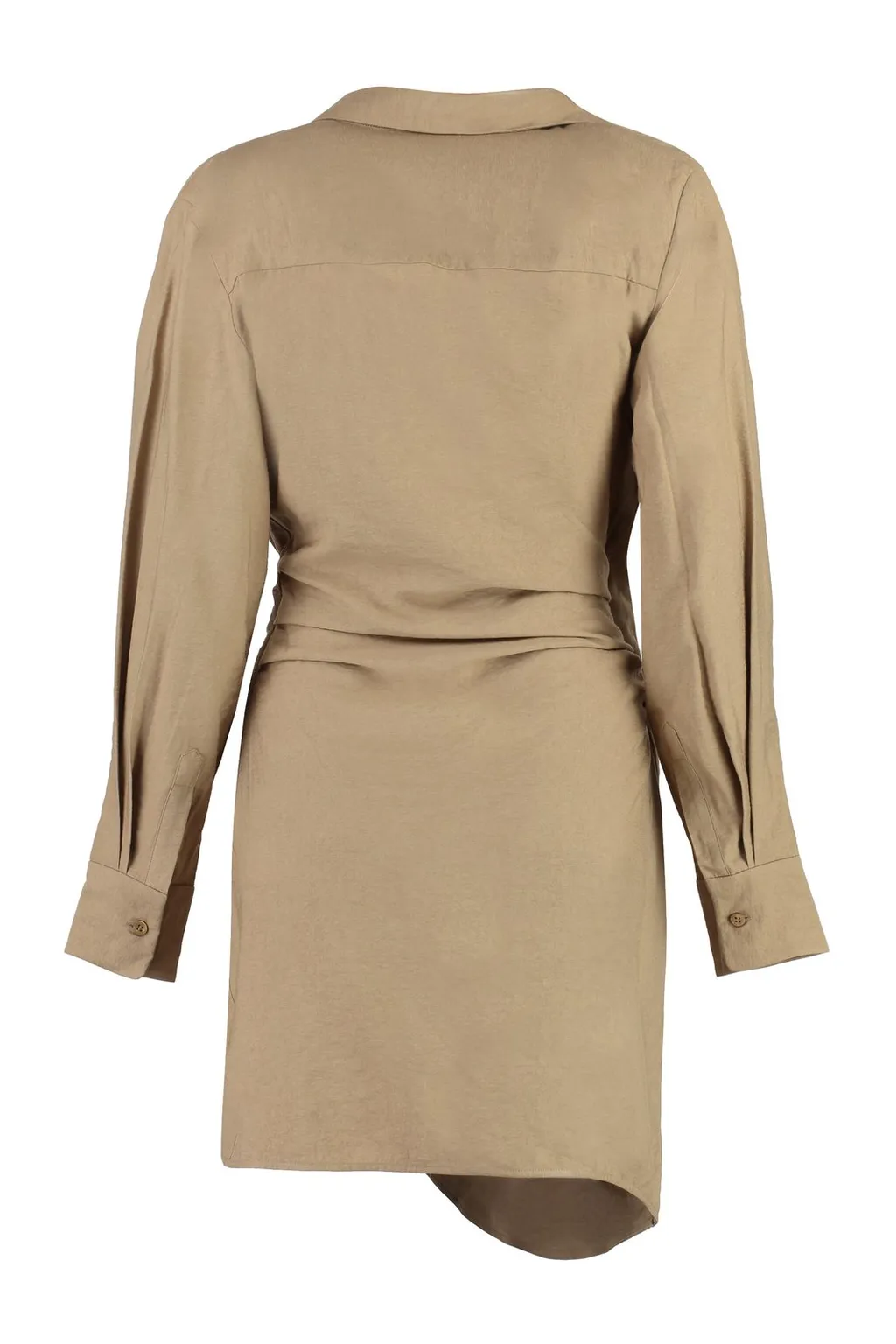 Draped Knot Shirt Dress