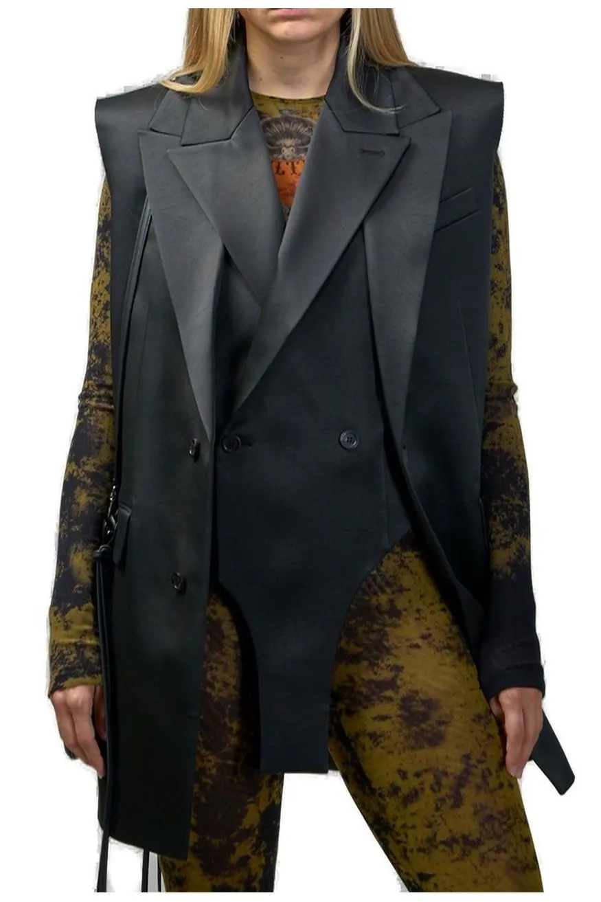 Sleeveless Double-Breasted Blazer