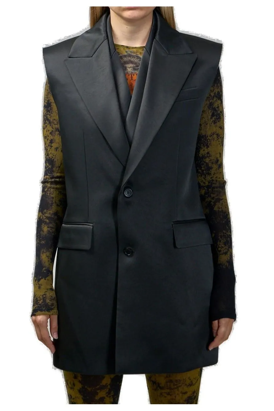 Sleeveless Double-Breasted Blazer