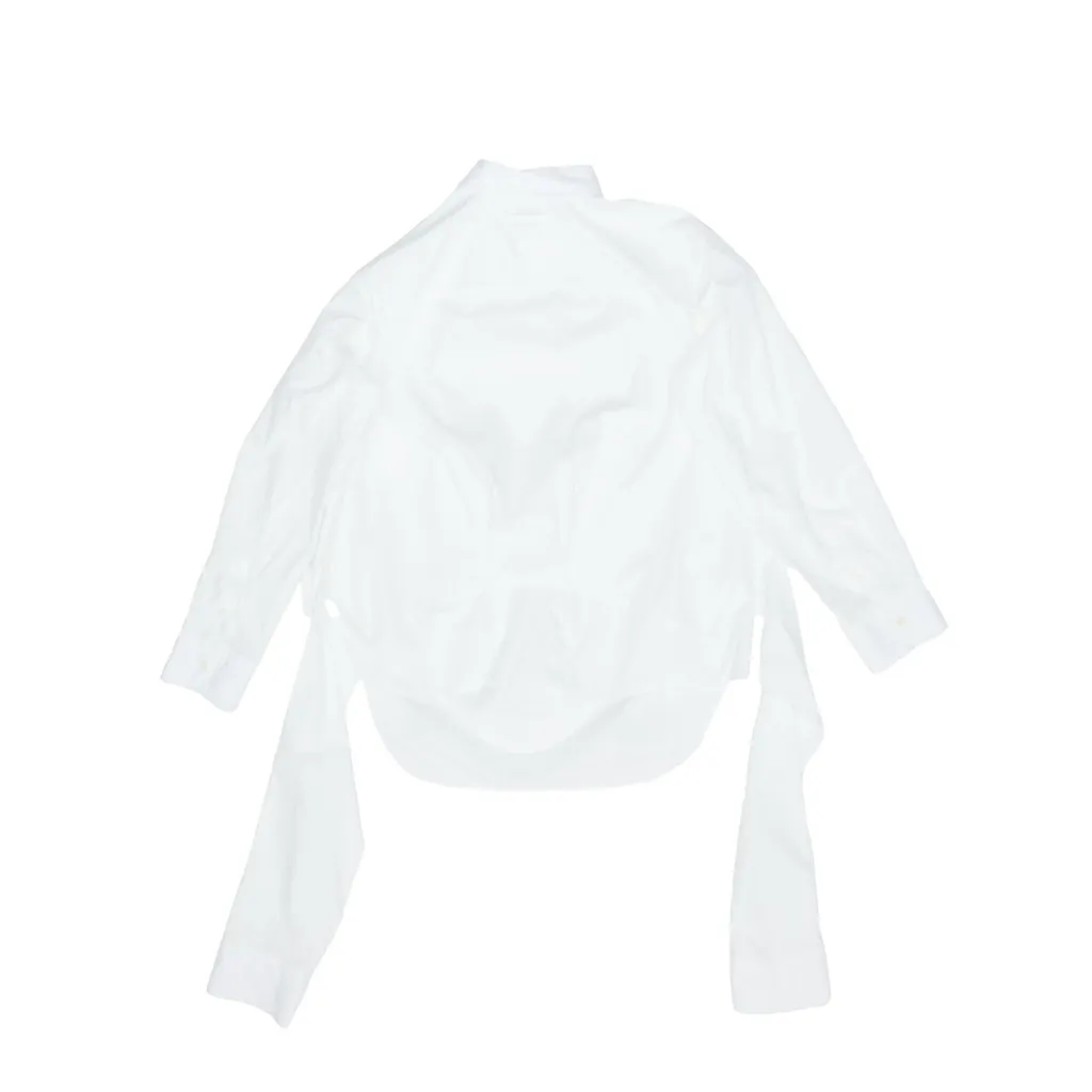 Oversized Button-Down Shirt With Tie Detail