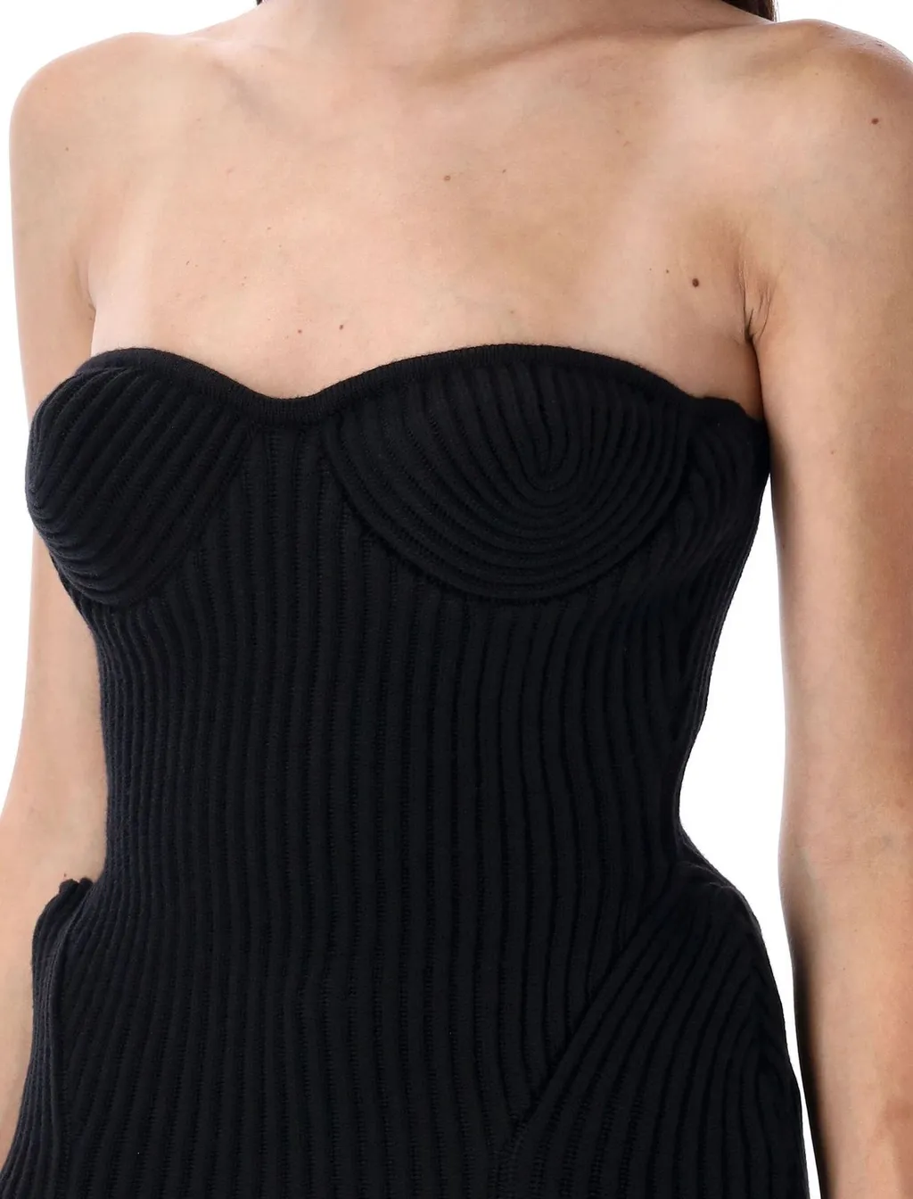 Ribbed Strapless Corset Top