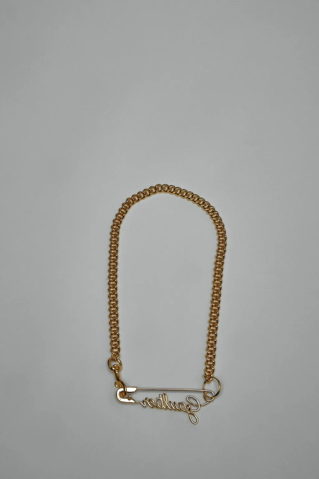 Chain Necklace With Safety Pin Charm