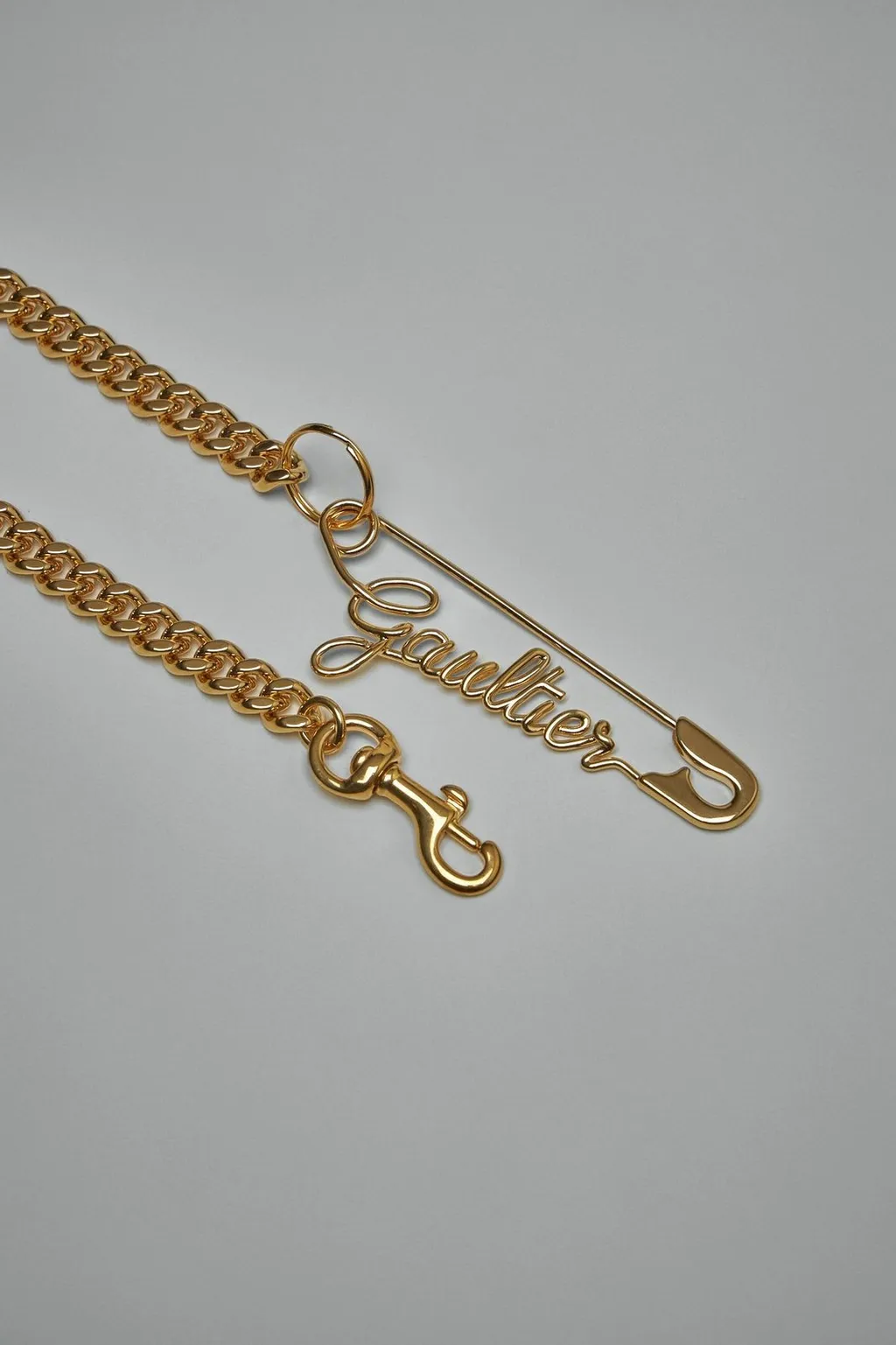 Chain Necklace With Safety Pin Charm