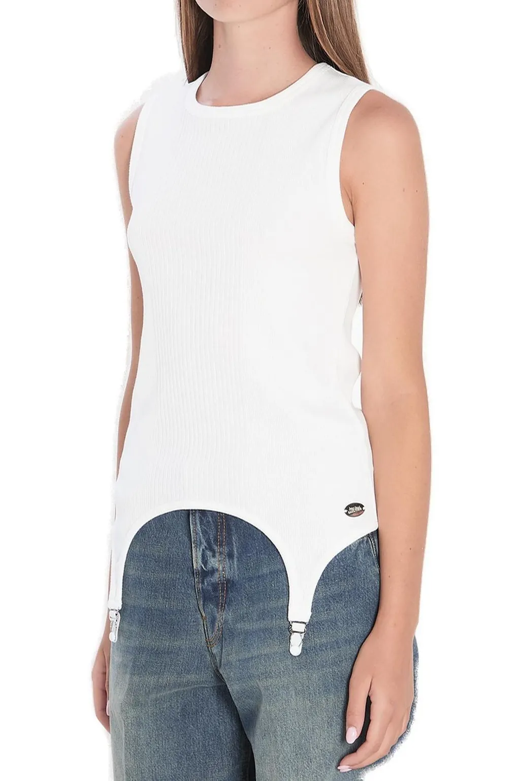 Ribbed Tank Top With Suspenders