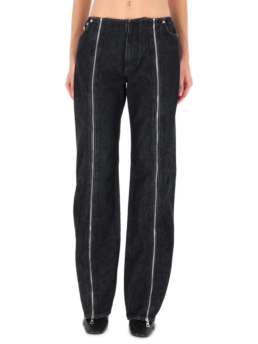 Jeans With Front Zip Detail