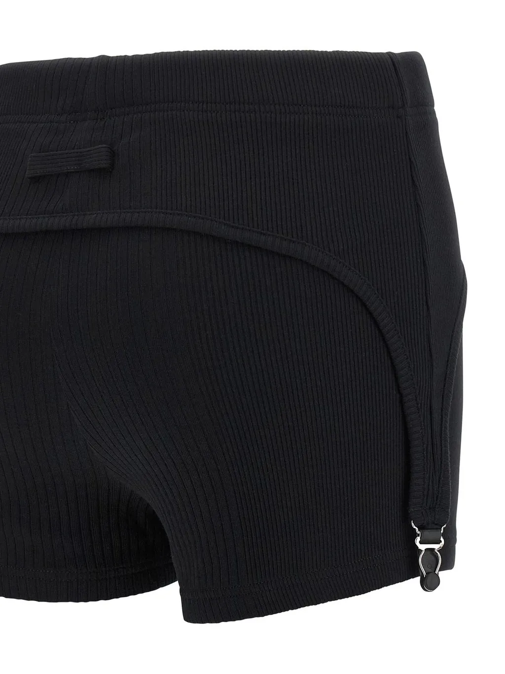 Ribbed Shorts With Harness Detail
