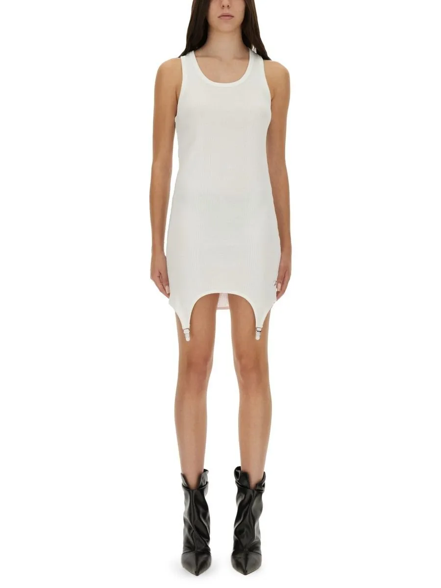 Ribbed Tank Dress With Garter Straps