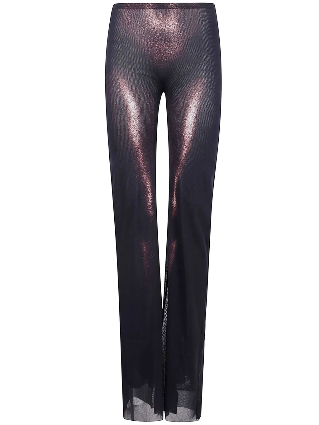 Sheer Metallic Flare Pants
