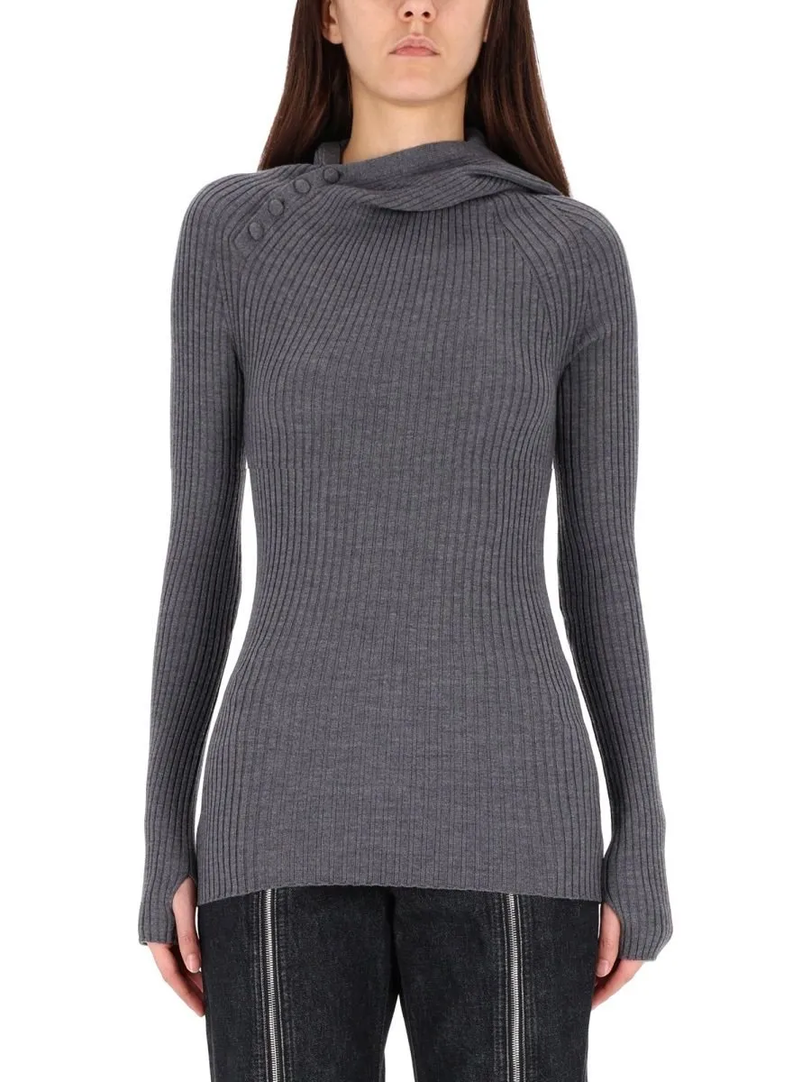 Ribbed Knit Hoodie