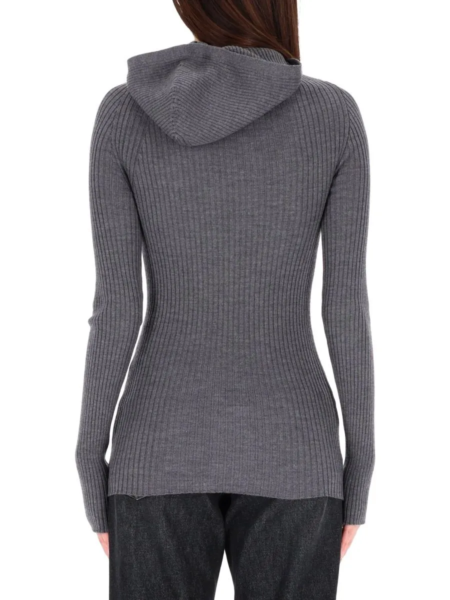 Ribbed Knit Hoodie