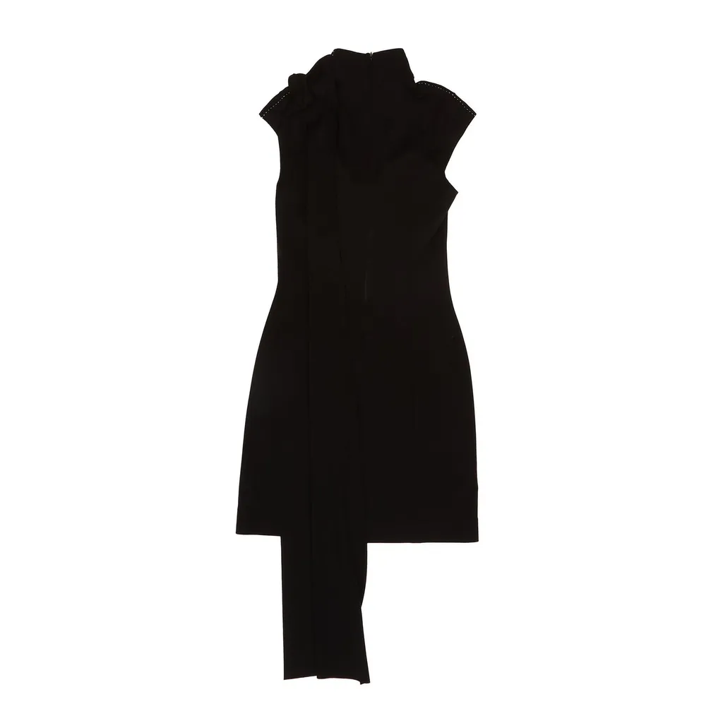Asymmetric Dress With Scarf Detail