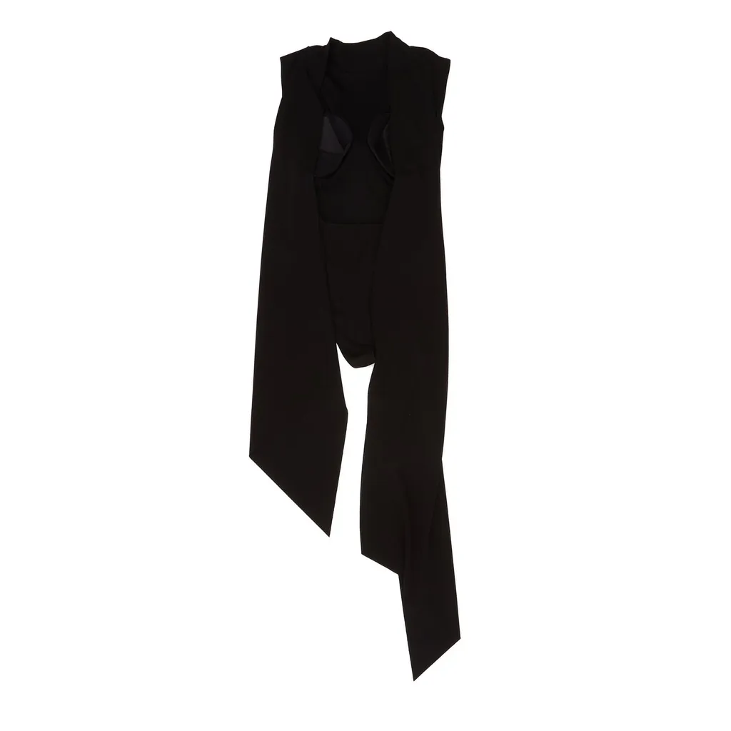 Sleeveless Jumpsuit With Wide Legs And Scarf Detail