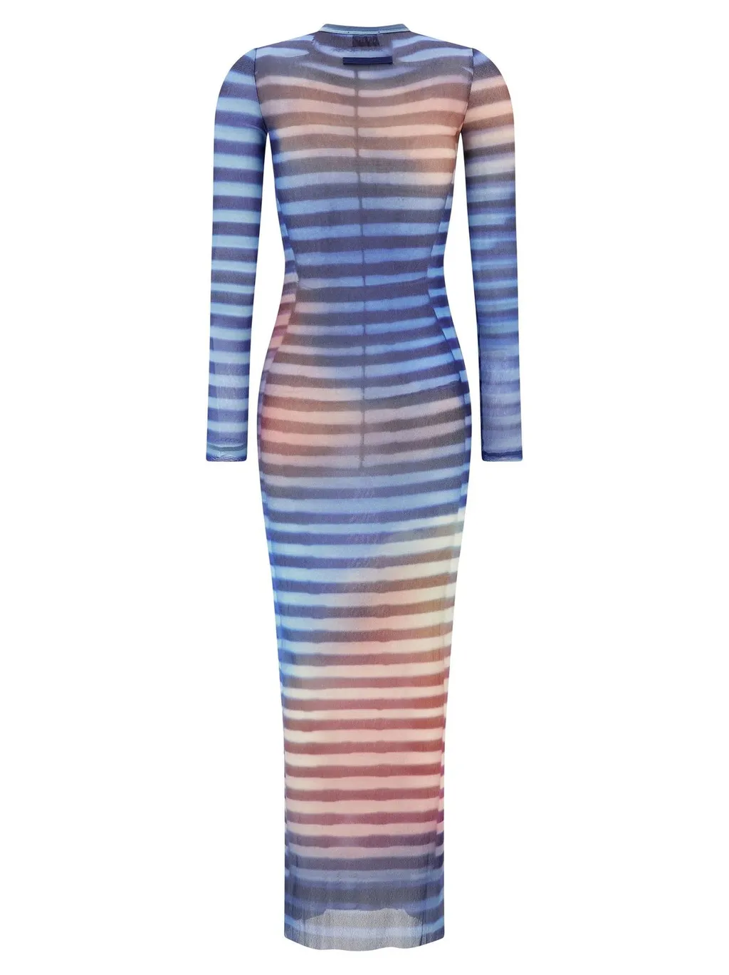 Striped Mesh Maxi Dress