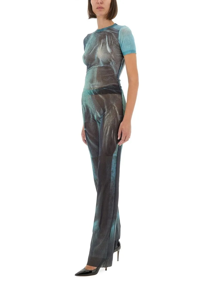 Sheer Printed Trousers